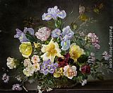 Famous Peonies Paintings - A Still Life with Peonies and Other Flowers